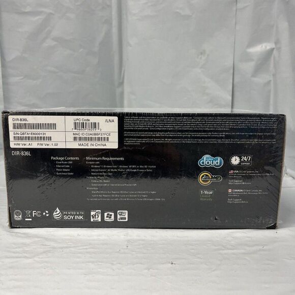 D-Link ‎DIR-836L Black Wireless 5 Ports N 750 Mbps Dual-Band Gigabit Router PB43 - Picture 7 of 7